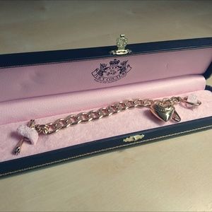 NIB Juicy Couture Gold Heart Charm Bracelet
